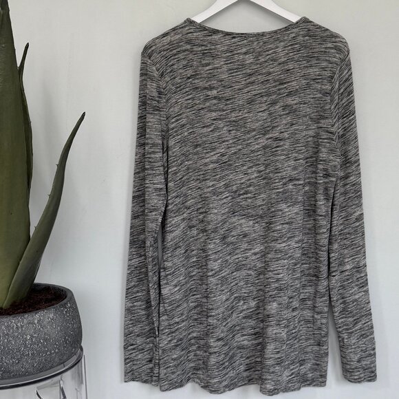 GAP Featherweight Long Sleeve Crewneck T-Shirt Marled Grey XXL - Picture 5 of 7
